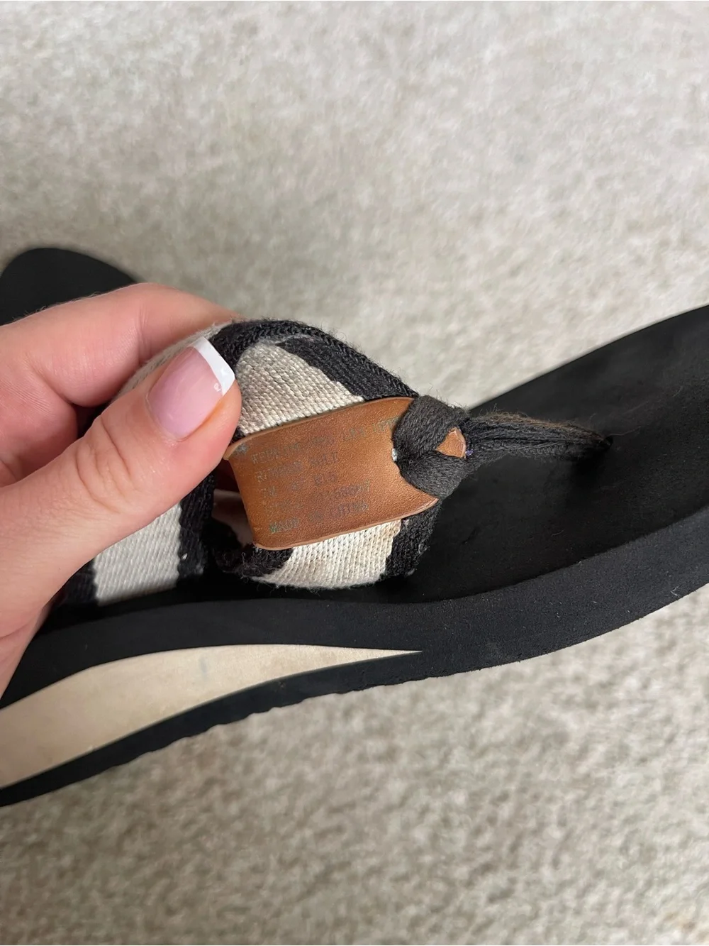 TORY BURCH  FRANKIE  WEDGE  FLIP  FLOP  SANDAL Black Size 7 Summer Vacation